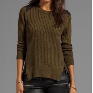 Dolce Vita Sweater w Leather Shoulder Patch, S